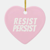 レジスト光ピンクかわいいハートクリスマス セラミックオーナメント (正面)