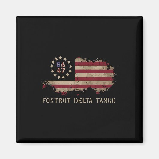 レジスト8647 Foxtrot Delta Tango Usa国旗の抗議M マグネット (正面)