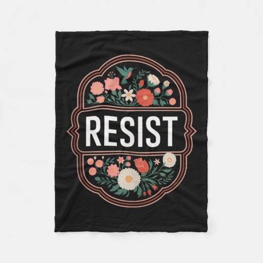 レジスフローラ抗議トランプアンチトランプタンクトップ フリースブランケット (正面)