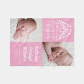 レジスベイビーガールフォトピンクカスタムクリスマス フリースブランケット (正面(横))