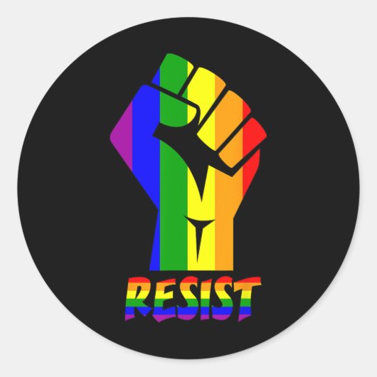 レジスLgbtプライドラブTシャツゲイレズクールビアンテ ラウンドシール (正面)