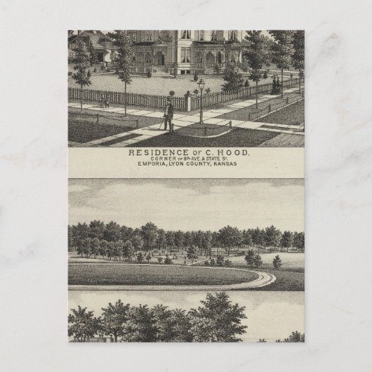 レジデンシズ，グローブ，ミルズ，工場，エポーリア，カンザス ポストカード (正面)