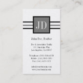 レジデンシャル不動産仲介業者ブローカーモノグラムプラチナ紙 名刺 (裏面)