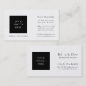 レジデンシャル不動産仲介業者ヘッドショットプラチナ紙 名刺 (正面/裏面)