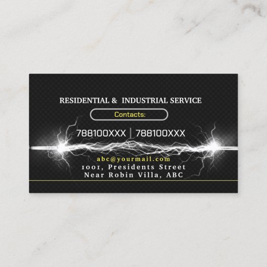 レジデンシャル&プロフェッショナル電気技師とSperk 名刺 (裏面)