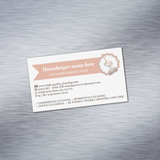 レジデンタルクリーニングのハウスキーピングプロフェッショナル マグネット名刺 (インサイチュ)