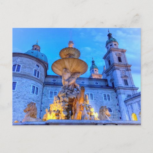レジデンツプラッツinザルツブルク，オーストリア ポストカード (正面)