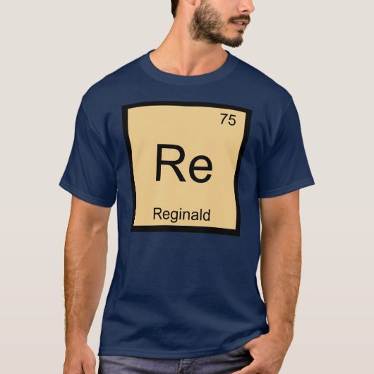 レジナルド 名前 化学元素周期表 Tシャツ (正面)