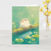 レジャーのオッターログ カード (黄色い花)