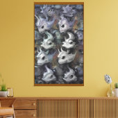 レジャーの静かな海に飢えが潜む キャンバスプリント (インサイチュ (リビング))