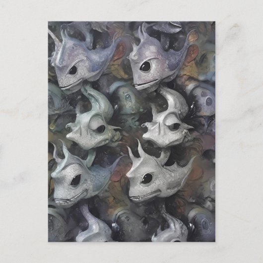 レジャーの静かな海に飢えが潜む ポストカード (正面)