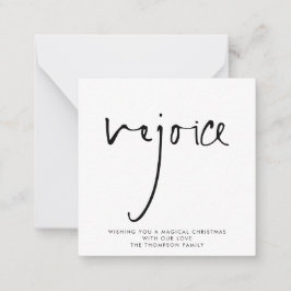 レジョイスエレガントスクリプト白黒クリスマス ノートカード