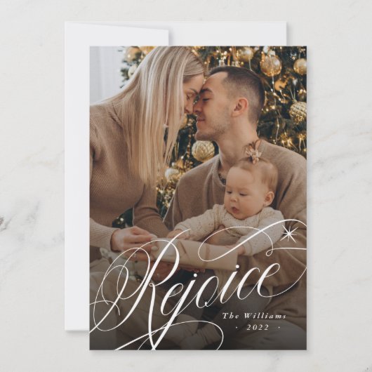レジョイスクラシックスクリプト宗教的なクリスマスフォト シーズンカード (正面)