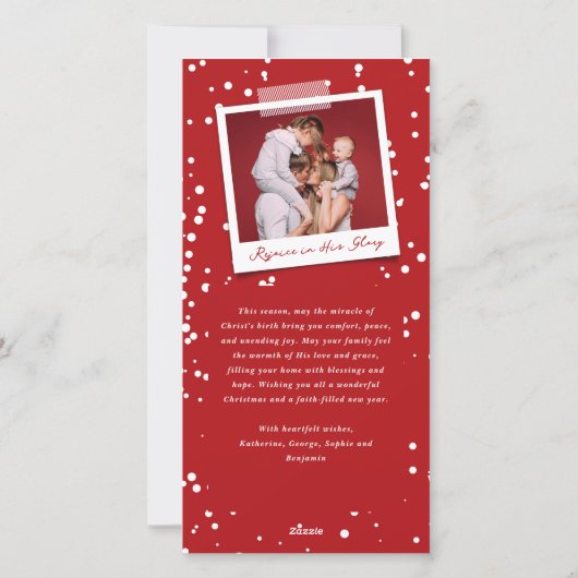 レジョイスクラシックスクリプト宗教的なクリスマスフォト シーズンカード (裏面)