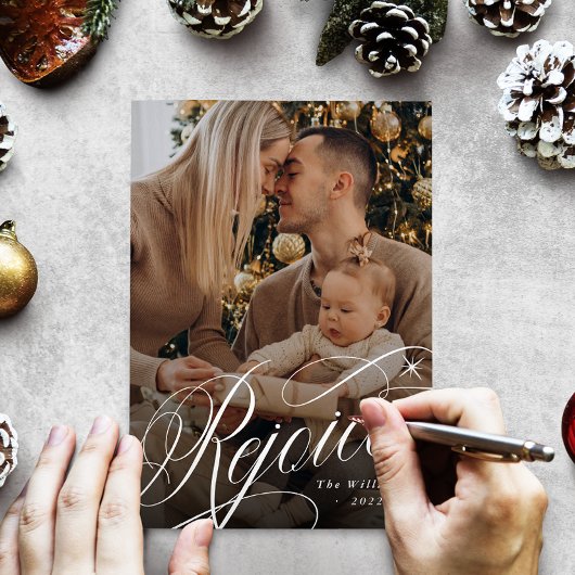 レジョイスクラシックスクリプト宗教的なクリスマスフォト シーズンカード