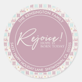 レジョイスクリスマスパステルタイポグラフィアドレス ラウンドシール