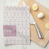 レジョイスクリスマスパステルタイポグラフィスノーフレーク キッチンタオル (四つ折り)