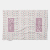 レジョイスクリスマスパステルタイポグラフィスノーフレーク キッチンタオル (横)