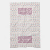 レジョイスクリスマスパステルタイポグラフィスノーフレーク キッチンタオル (縦)