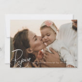 レジョイスクリスマスフォトカードシンプルホワイトホリデー シーズンカード (正面)