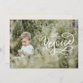 レジョイスホワイトレタリングランドスケープクリスマスフォト シーズンカード (正面/裏面)