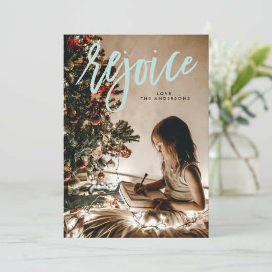 レジョイス宗教的な休日のホリデーフォトカード シーズンカード (スタンド正面)