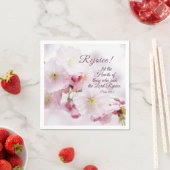 レジョイス詩篇105:3さくらんぼ花春復活祭 スタンダードカクテルナプキン (インサイチュ)