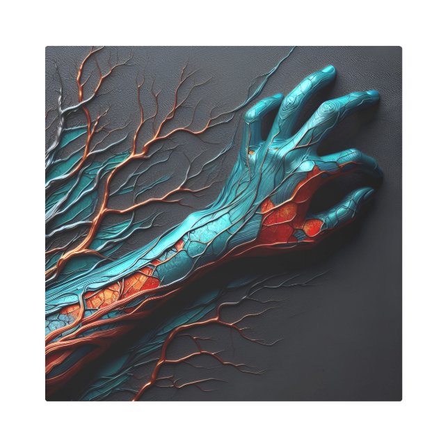 レジリエンスの静脈 – AI Out Of Bounds メタルプリント (正面)