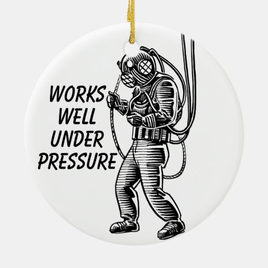 レジリエンスへのダイビング – ヴィンテージ深いシーダイバー セラミックオーナメント (裏面)