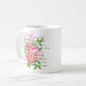 レジリエンス&開花 – 詩とモザイクハート コーヒーマグカップ (正面左)