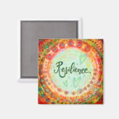 レジリシかわいらしョンオレンジ色のフローラ感動的おもしろい マグネット (正面/裏面)