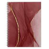 レジンアート、ダークレッドのマルサラ抽象芸術背景。E ノートブック (正面)
