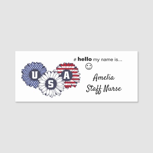 レジンフィニッシュこんにちは私の名前はレインボーネームバッジ 名札 (正面)