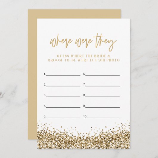 レジーナイエロー金ゴールドどこ彼らはブライダルシャワー 招待状 (正面/裏面)