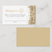 レジーナイエロー金ゴールドシークインおむつラッフルカード プレイスカード (正面/裏面)