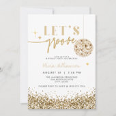 レジーナイエロー金ゴールドレッツディスコ誕生日パーティー 招待状 (正面)