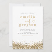 レジーナグラムイエロー金ゴールドシークインディスコ結婚ズ 招待状 (正面)