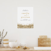 レジーナグラムイエロー金ゴールドシークイン結婚ズウェルカム ポスター (キッチン)