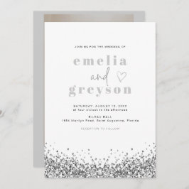 レジーナグラムシルバーグリッターシークインディスコ結婚ズ 招待状