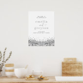 レジーナグラムシルバーグリッターシークイン結婚ズウェルカム ポスター (キッチン)