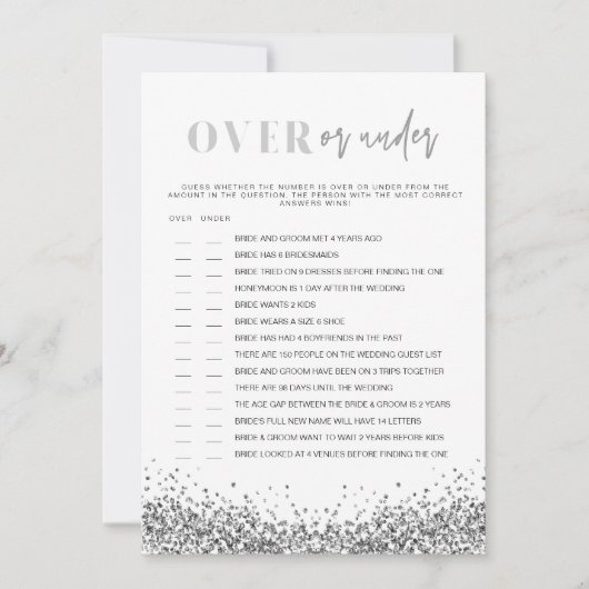 レジーナシルバーオーバーブライダルシャワーゲームインヴィータ 招待状 (正面)