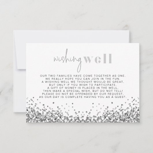 レジーナシルバーグラムシークインズウィッシングウェルカード 招待状 (正面)