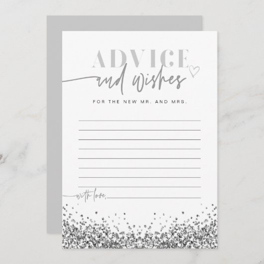 レジーナシルバーグリッターアドバイス&ウィッシュズカード 招待状 (正面/裏面)