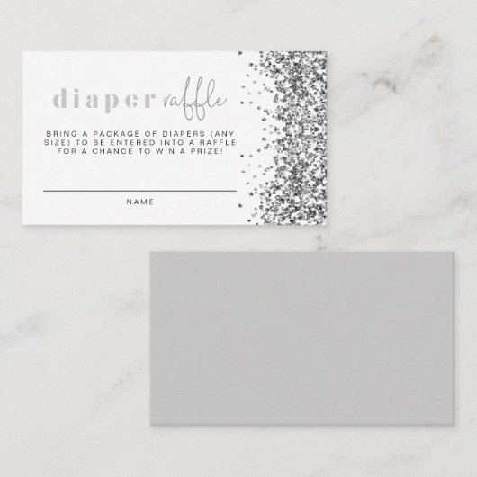 レジーナシルバーグリッターシークインおむつラッフルカード プレイスカード (正面/裏面)