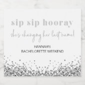 レジーナシルバーグリッターシークインバチェロレッテ スパークリングワインラベル (シングルラベル)