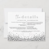 レジーナシルバーグリッターディスコ結婚の詳細カード 招待状 (正面)