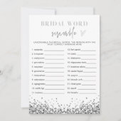 レジーナシルバーシークンズブライダルシャワーワードスクランブル 招待状 (正面)