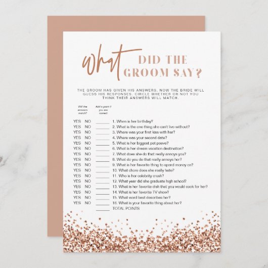 レジーナバラ金ゴールド新郎が何と言ったゲーム 招待状 (正面/裏面)