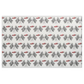 レジ係の競争の旗及び赤いレースカー ファブリック (ファットクウォーター)