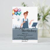 レジ係の誕生日 カード (スタンド正面)
